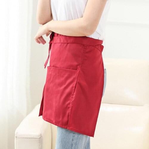 Short Half Apron Cooking Apron Waist Apron Creative Fashion Soft Pub Apron with Front Pocket for Kitchen Women Waitress