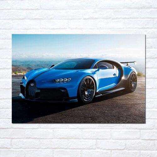 Bugatti Chiron Sports Car Poster Wall Art Pictures Canvas Painting for Bedroom Living Room Home Decoration