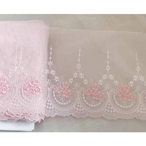 3 Colors 2 Yards Lace Trim Floral Embroidered Tulle Lace 6.29 Inches Wide High Quality