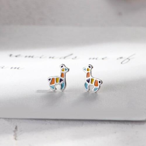 Lovely Colorful Giraffe Earrings for Women Summer Cute Fashion Animal Dating Jewelry 2021 Trend Friends Gift Pendientes M4