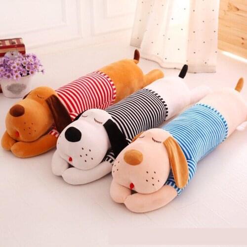Stuffed Plush Animal Dogs Toys Striped Kawaii Shirt Dog Cute Lovely Bolster For Kids Toys Gift Husky Plush Animal Toy Pillow