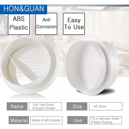 4''~8'' Plastic Round Draft Blocker Backdraft Damper for Inline Extractor Fan Vent Back Draught Shutter Check Valve (100~200MM)