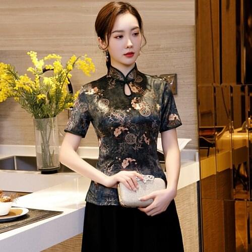 QIANTANG Womens Black Shirts