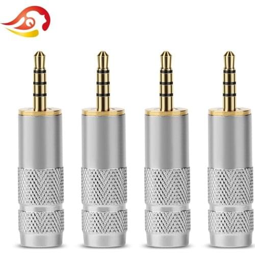 QYFANG 2.5mm Plug Audio Jack 4 Pole Earphone Splice Adapter DIY HiFi Headphone Gold Plated Copper Repair Solder Wire Connector