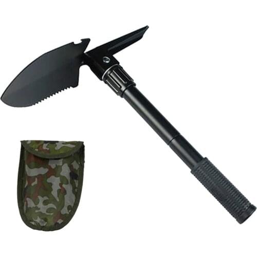 Garden Tools Portable Folding Shovel 4 In 1 Camping Spade With Compass Saw Emergency Trowel For Outdoor Survival Tools