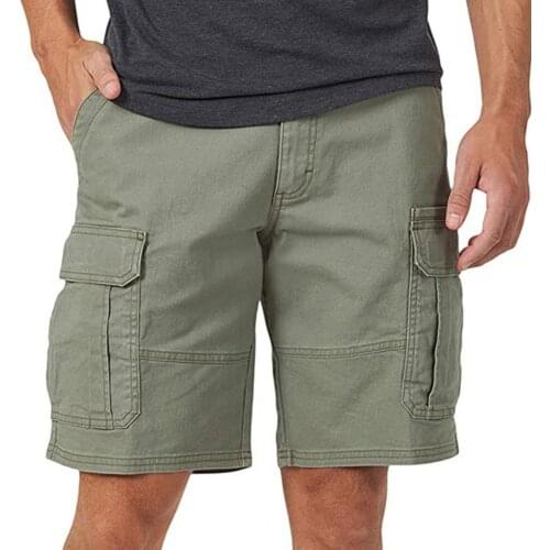 3XL Summer men Shorts Casual Cargo Shorts Polyester Multi Pockets Thin Men Solid Color All Match Short Fitness Casual Shorts