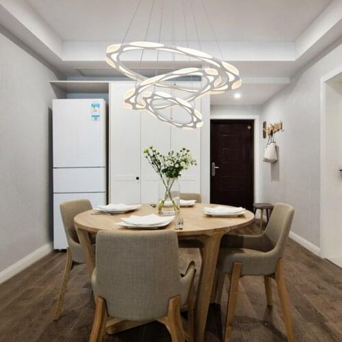 Modern Creative 1/2/3 ring Acrylic LED Chandelier Living room bedroom study restaurant cafe lighting fixtures