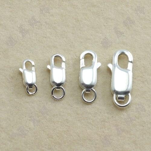 Standard 925 silver findings clasps bracelets necklaces hook rectangle flat argent silver close jump ring jewelry fittings 5pcs