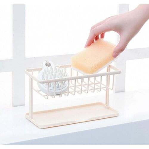 Double Sponge Drain Storage Rack Household Kitchen Cleaning Rack Sink Countertop Rack