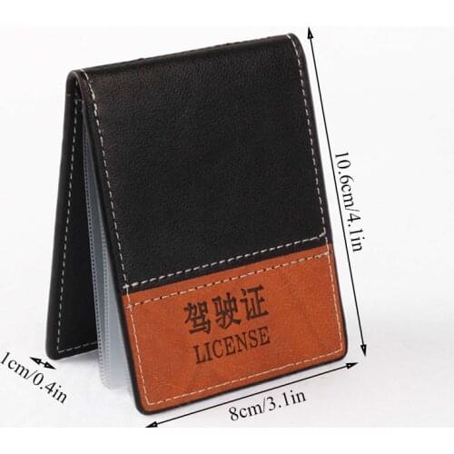 Unisex Ultra-Thin Driver License Holder For Business Driving Document Bag Wallet Pu Leather Driver License Purse Card Holder