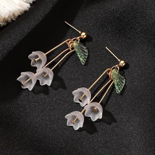 Ice Flower Dangle Earrings Long Tassel Earring Crystal Pure Ear Pendant Earrings for Women Bridal Jewelry Gifts Korean Earring