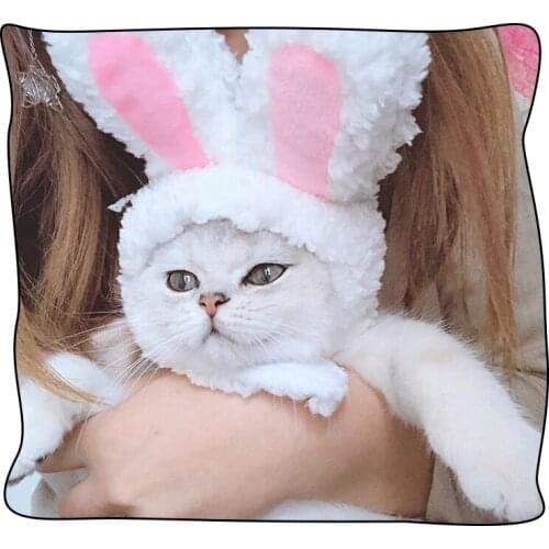 Funny Easter Cute Plush Costume Easter Cap Bunny Headdress Rabbit Hat With Ears For Cats And Small Dogs Hat Pet Products 2021