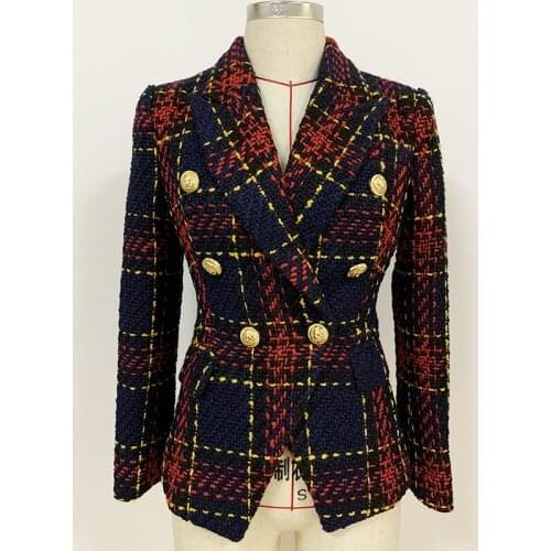 Free Shipping New 2021 Fall Winter Blazer Women Korean Style Tweed Elegant Stylish Office Ladies Formal Outwear