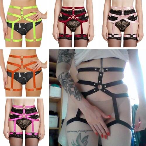 Womens Sexy Underwear Bind Buttocks Harness Stockings Garter Belt Hollow Out Waist To Leg Bondage Cage Bdsm Exotic Lingerie