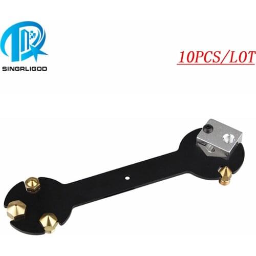10Pcs MK8 Nozzle Wrench 5 IN 1 Wrench Stay 6mm to 20mm Steel Spanner Wrench Flat For E3D MK8 MK10 Nozzle tool 3D Printer Parts
