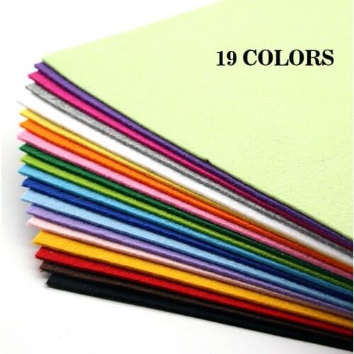 19Pcs 2MM Felt Fabric Sheets Non Woven Fabric Handmade Needlework Needle Sewing Felt Cloth DIY Dolls&Crafts Material 20*30CM