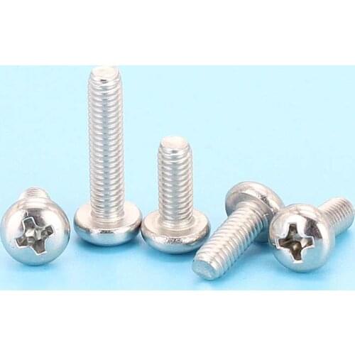 304 M8 Phillips pan head screws crosses socket bolts crosses slot bolt semi-round head screw Machin screw