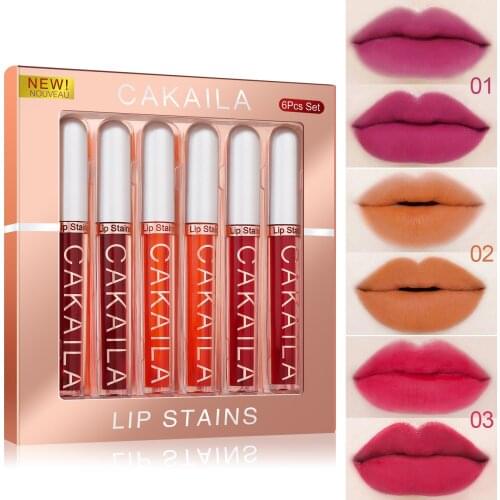 6pcs/set Matte Liquid Lipstick Waterproof Long Lasting Lips Makeup Kit Moisturize Lip Gloss