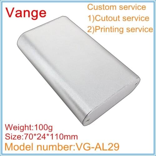 1pcs/lot injected mould made profile metal box 70*24*110mm 6063-T5 aluminum housing enclosure cases for remote control design