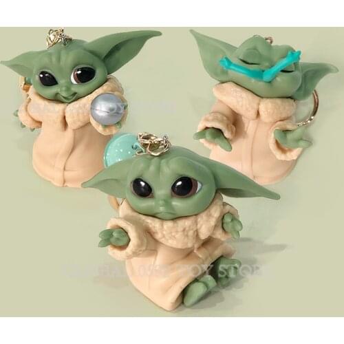 Star Wars Baby Yoda Keychain Anime Figure Yoda Model Keychains Kawaii Bag Car Keychain Pendant Keyring Key Chain For Kids Gifts