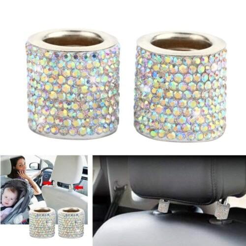 Bling Car Decor Crystal Car Seat Headrest Collar Charm Rhinestone Car Accessory DIY Decorations