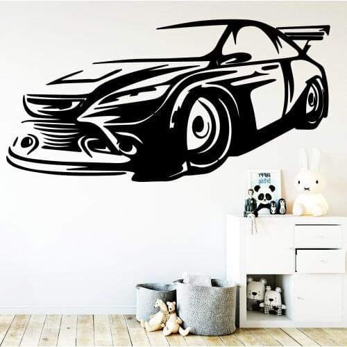 Colorful Sports Car Decorative Sticker Waterproof House Decor Living Room Bedroom Decoration Removable Decal Creative Stickers
