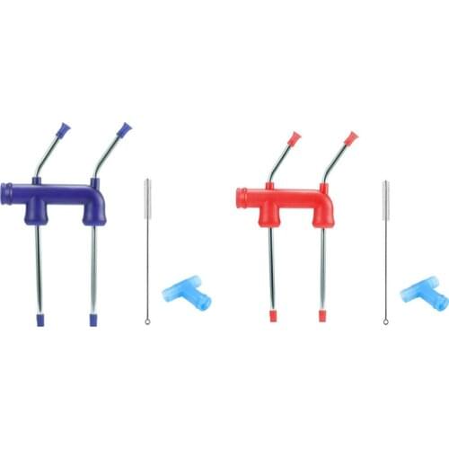 Double Beer Snorkel,Beer Bong,Drink Beer Funnel,Beer Wine Dispenser with Cleaning Brush,for Beer Can Beer Bottle