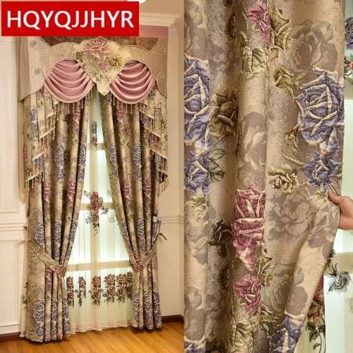 Europe and the United States top quality villas 3D Full Blackout Curtains for Living Room Window luxury Voile Curtain Bedroom
