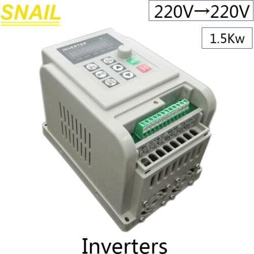 1.5kw inverter,220V 1 phase input,to 220V 1 phase output,motor governor,for electric motor Industrial equipment CNC