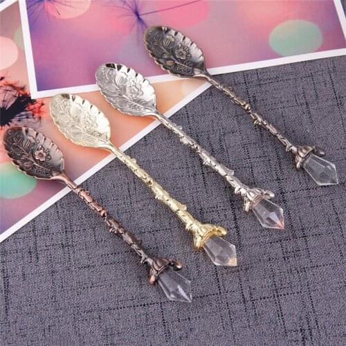Crystal Head Pattern Coffee Spoon Kitchen Dining & Bar Crystal Vintage Spoon For Camping Picnic Kitchen