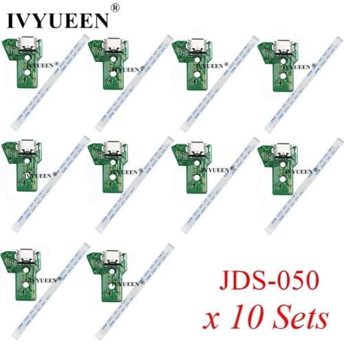 10 Sets USB Charging Port Socket Board with Power Flex Cable for Dualshock 4 PS4 Pro Slim Controller JDS050 JDS030 JDS040 JDS011