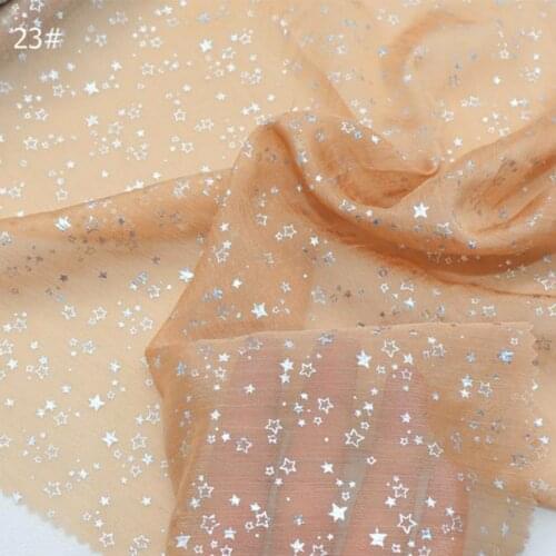 Cosplay Dress Crepe Chiffon Fabric 30D Thin Star Bronzeed Craft Sewing Wedding Costume DIY