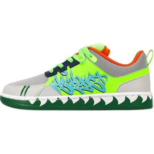 Soulsfeng X Reckone Shark Graffiti Sneaker Green Sneaker Men Fashion Comfortable Lace-up Damping Sports Shoe Zapatillas Hombre