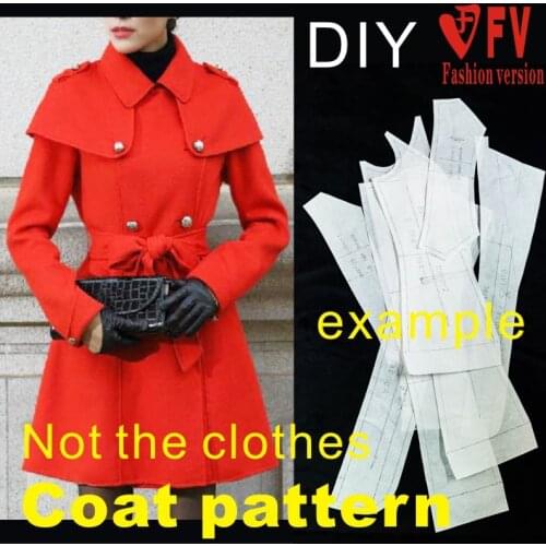 McCall Pattern Clothing DIY Overcoat Sewing Pattern Coat Sewing Template Cutting drawing BFY-10