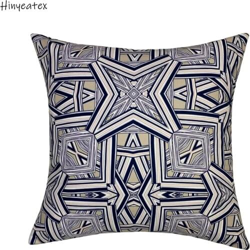 Fashion Modern Geometric Digital Print Polyester Woven Sofa Throw Cushion Case Decorative Pillow Case 45x45cm Sell by piece