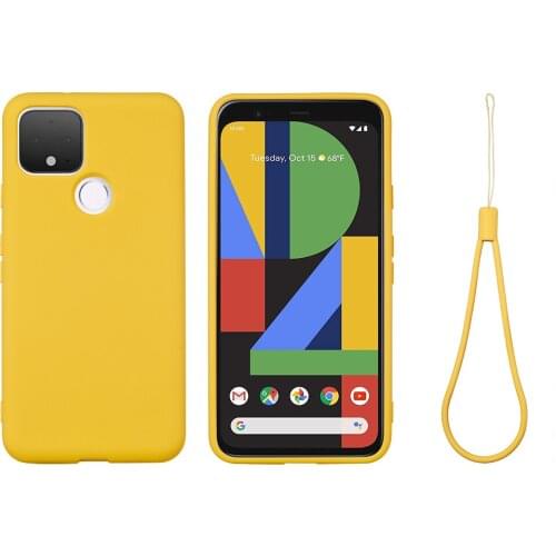 For Google pixel 5 /4a 4g / 4A 5G Soft silicone Back Case Shockproof Colorful Cover with Strap