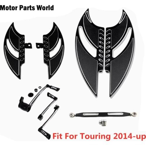 Motorcycle Passenger Driver Floorboards Shift Lever Brake Arm Linkage For Harley Touring 14-19 Heritage Softail Classic FLSTC