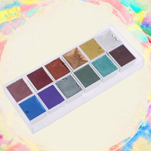 Mini Solid Watercolor Paints Portable Pearlescent Watercolor Paint Portable Water Color Paint For Painting Art Supplies