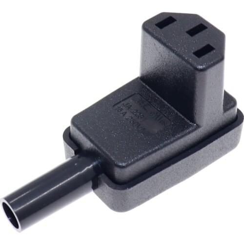 IEC 320 C13 Power Plug 10A 250V Power Cable Connector Assembly Connector, 90 Degree Angled C13 Female AC Adapter