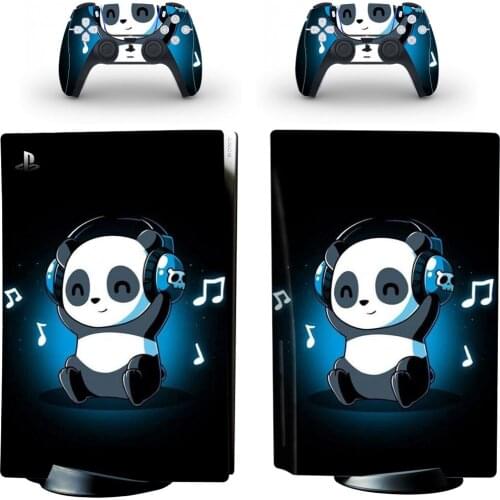 Cute Panda PS5 Standard Disc Skin Sticker Decal Cover for PlayStation 5 Console and Controllers PS5 Disk Skin Vinyl
