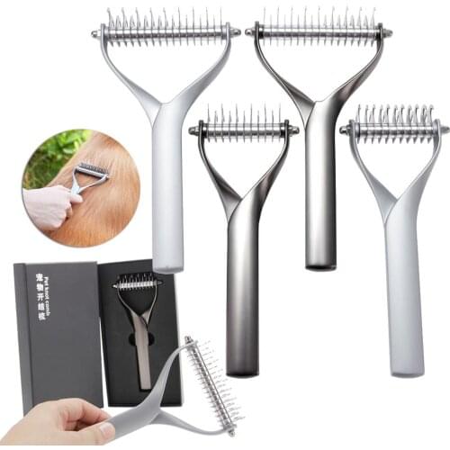 Top Grade Pet Cat Dog Hair Remove Comb Grooming Tool Undercoat Fur Grooming Knot Cutter Zinc Alloy Heavy Duty Rake Deshedder
