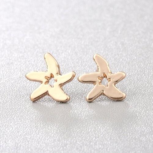 Chandler Hot Sale 1pcs Starfish Stud Earrings For Women Cute Star Cheap Aolly Zinc Earring Wholesale Drop Shipper Free Shipping