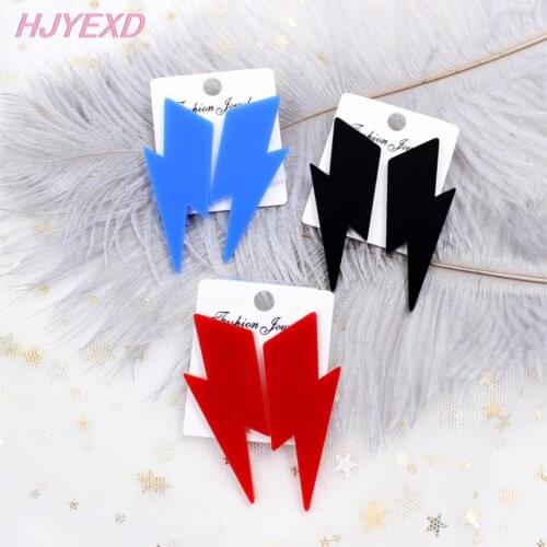 1pair)55mm Acrylic Lightning Bolt Earrings Gold/Silver/Rose Mirror Dangle Earring Laser Cutout-HP030
