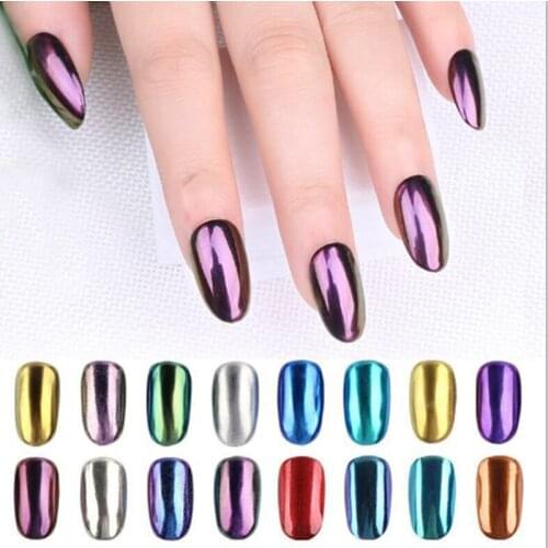 2g 1 Box New Fashionable Unicorn Shining Mirror Glitter Powder Nail Dust Fine Sequins Set Shimmer DIY Decorations Pigment Tool