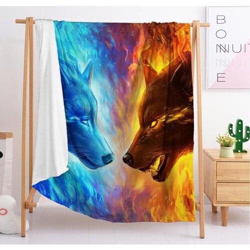 3D High cold Wolf animal Custom blankets Large and small size throw blanket tapestry sleeping blanket flannel blanket beddin
