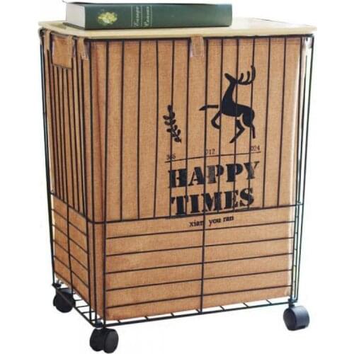 600 Dirty hamper Nordic wrought iron dirty clothes storage box metal storage basket with lid waterproof storage basket extra lar