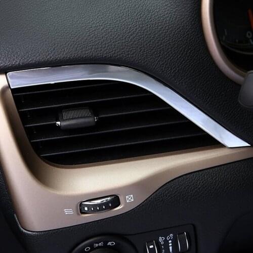 ABS Chrome For Jeep Cherokee KL 2014 2015 2016 2017 2018 Accessories Car Air Condition Outlet Vent Frame Panel Cover Trim