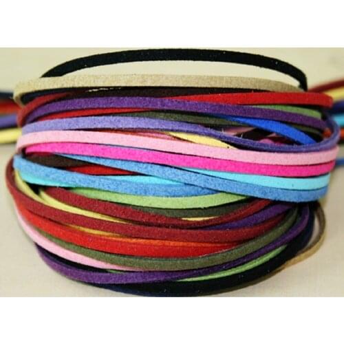 Promotion 3mm 1m/lot Mixed Color Faux Suede Cord DIY Lace jewelry findings for bracelet Jewelry Making Accessories Free Ship