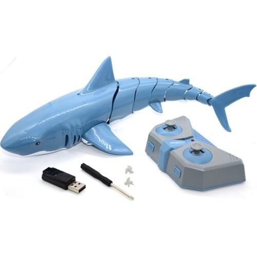 Remote Control Shark 2.4G Electric Simulation RC Fish 20 Minutes Rechargeable Battery Water Swimming Pool Gift for Children