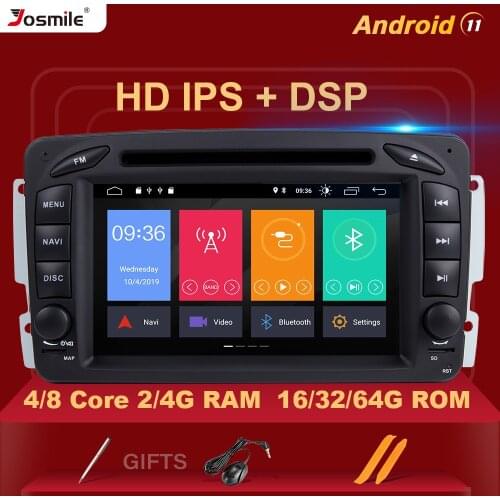 2 Din Android 11 Car DVD Player For W203 Mercedes Benz Vito W639 W168 Vaneo Clk W209 W210 M/ML Multimedia Radio Audio Navigation